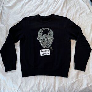 ALEXANDER McQUEEN Sequin Skull Embroidered Sweatshirt Men Black L